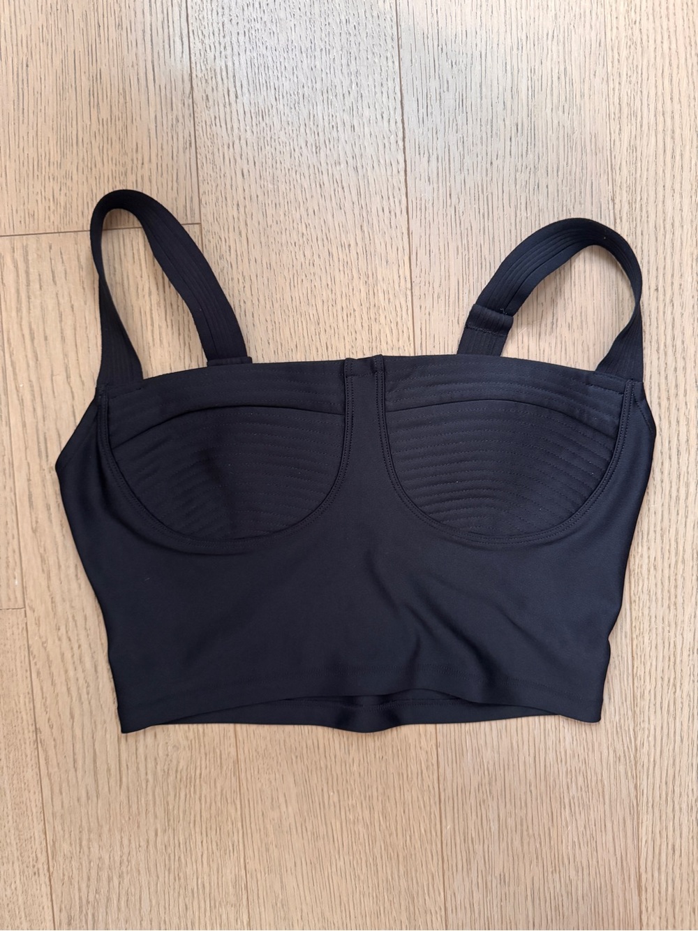 Alo Yoga Black Longline Bralette Crop Top - Women Intimates